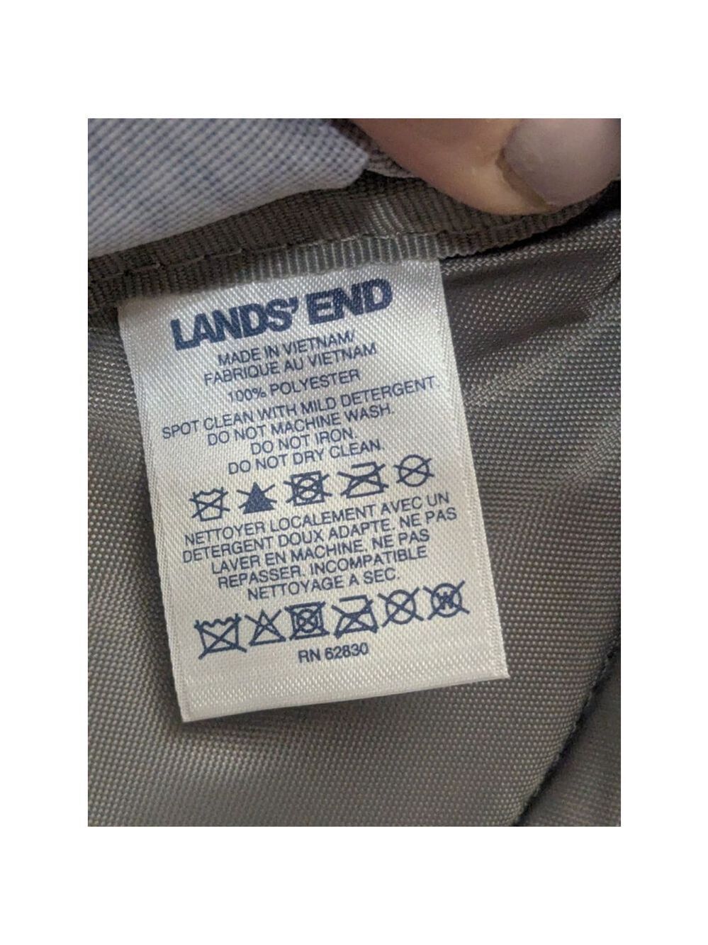 Lands End Backpack Medium Navy Pink Polka Dot - Picture 13 of 13